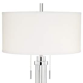 Image4 of Possini Euro Cadence Glass Column Table Lamp With USB Dimmer more views