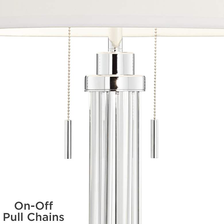 Image 5 Possini Euro Cadence Glass Column Table Lamp With USB Dimmer more views