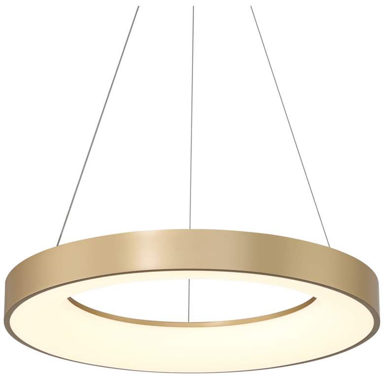Image 2 Possini Euro Cafferty 23 1/2" Wide Sanded Gold LED Ring Pendant Light
