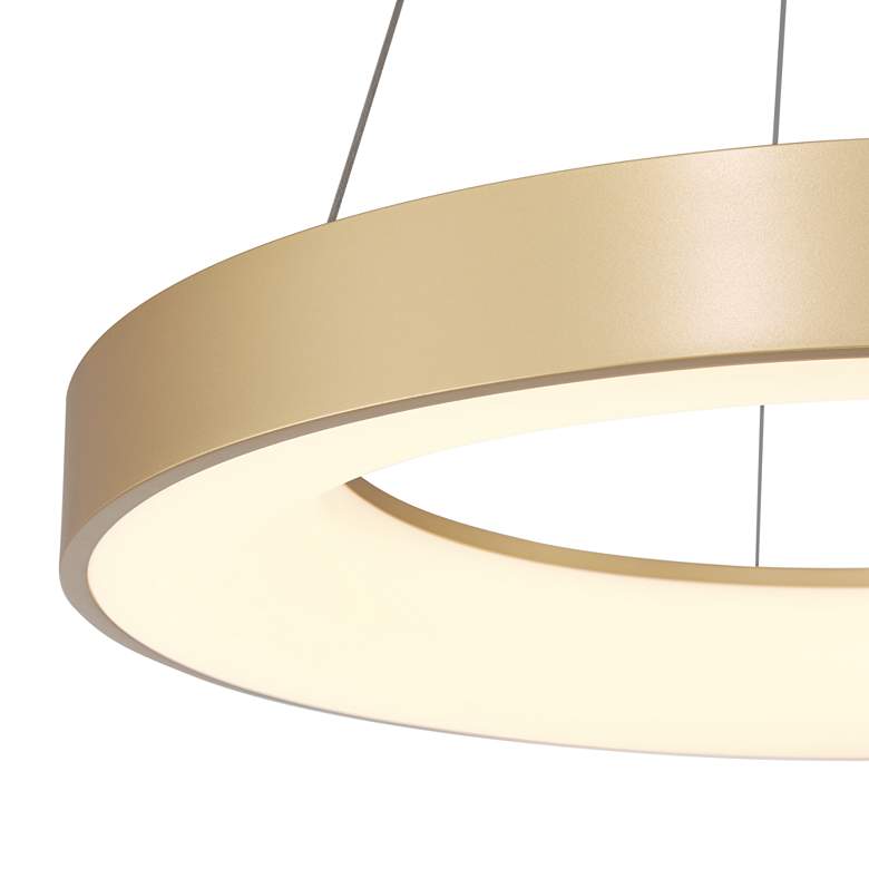 Image 3 Possini Euro Cafferty 23 1/2 inch Wide Sanded Gold LED Ring Pendant Light more views