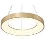 5_Possini Euro Cafferty 23 1/2" Wide Sanded Gold LED Ring Pendant Light more views