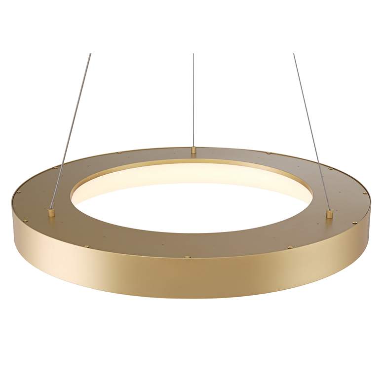 Image 5 Possini Euro Cafferty 23 1/2 inch Wide Sanded Gold LED Ring Pendant Light more views