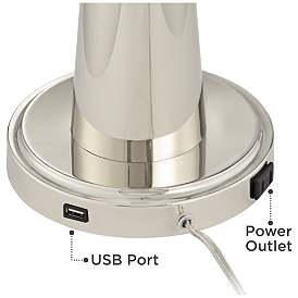 Image5 of Possini Euro Cagna 20 3/4" Modern LED Lamp with USB Port and Outlet more views