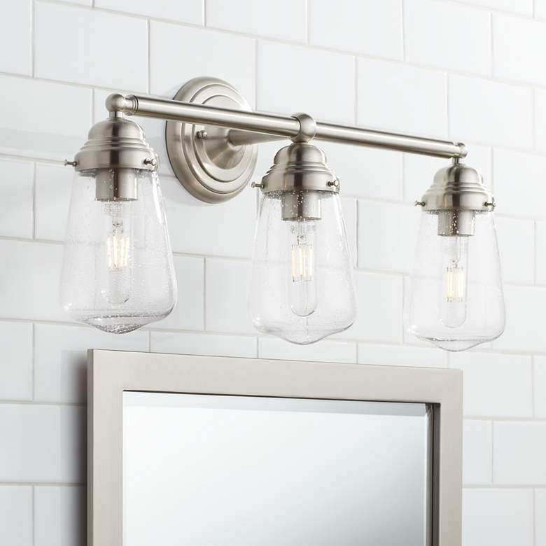 Image 1 Possini Euro Cairon 24"W Brushed Nickel 3-Light Bath Light