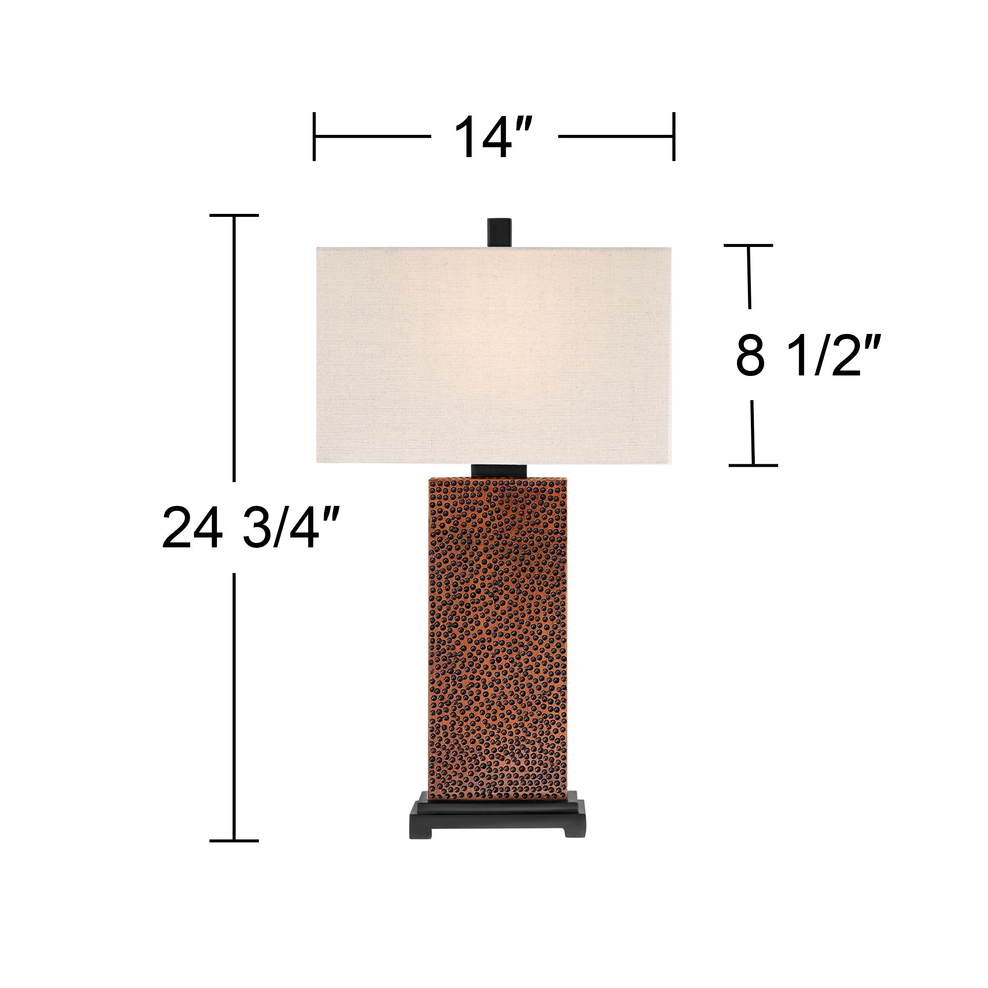 Image 7 Possini Euro Caldwell 24 3/4" Hammered Bronze Table Lamps Set of 2 more views