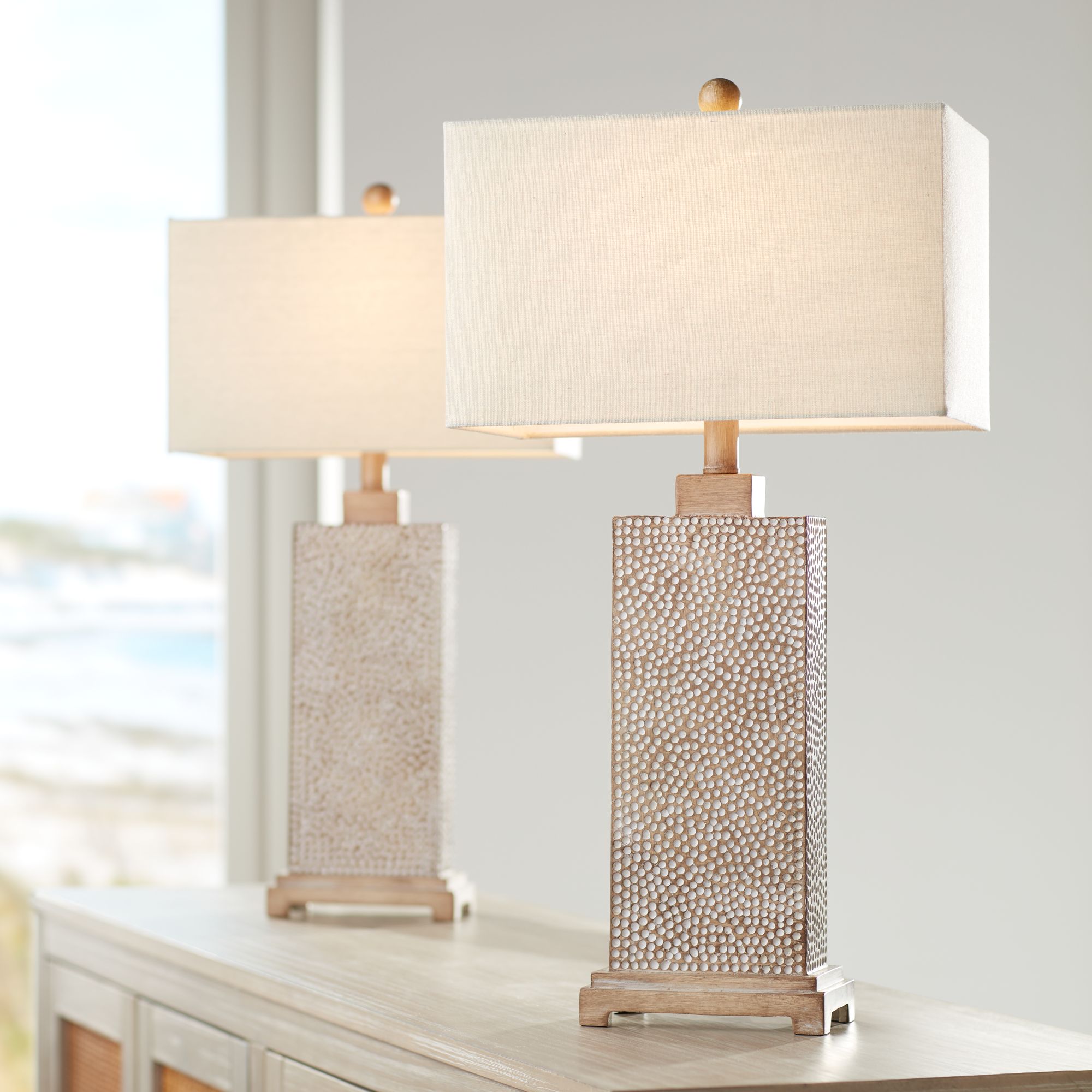 Possini Euro Caldwell 26 3/4" Hammered Base Table Lamps Set of 2