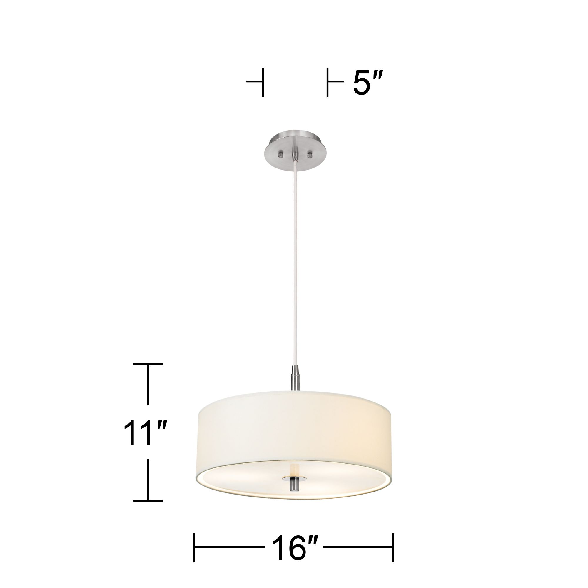 Image 7 Possini Euro Calhoun 16"W White Brushed Nickel Modern Pendant Light more views