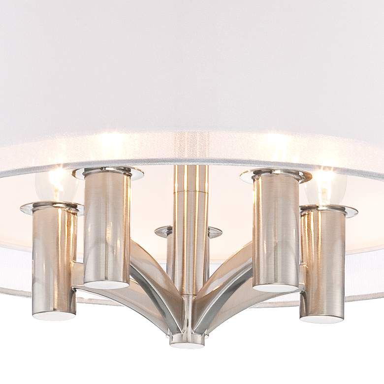 Image 3 Possini Euro Caliari 18 inch Brushed Nickel 5-Light Drum Ceiling Light more views