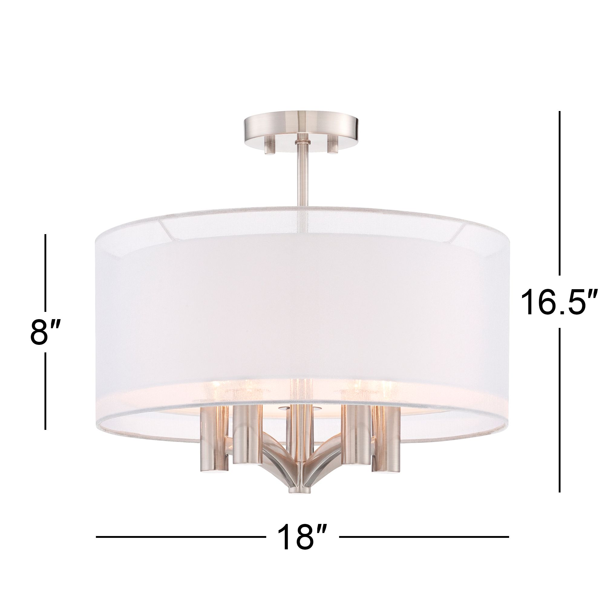 Possini Euro Caliari 18" Brushed Nickel 5-Light Drum Ceiling Light
