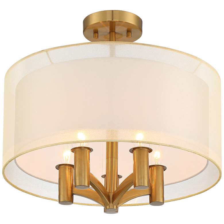 Image 6 Possini Euro Caliari 18" Wide Warm Brass 5-Light Ceiling Light more views