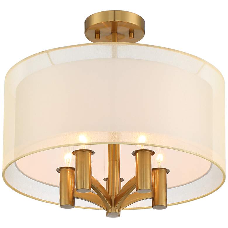 Image 6 Possini Euro Caliari 18 inch Wide Warm Brass 5-Light Ceiling Light more views