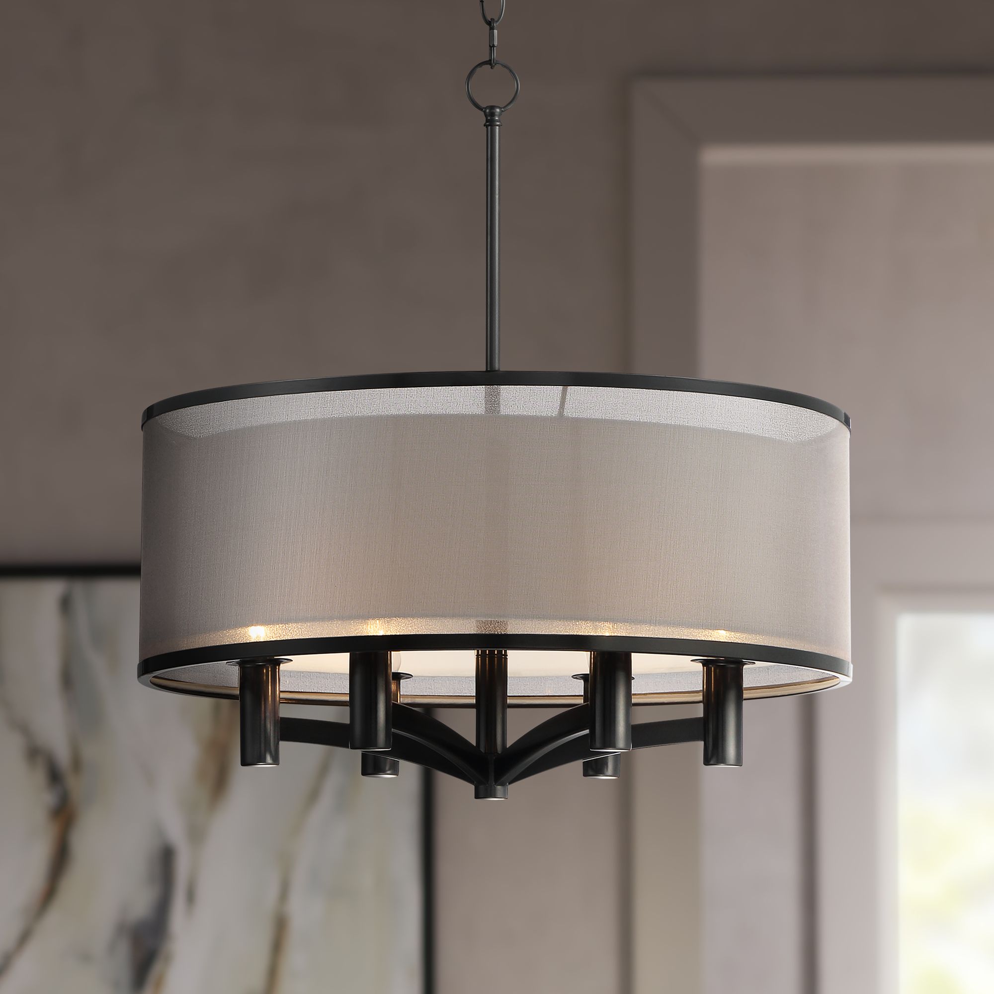 black drum chandeliers