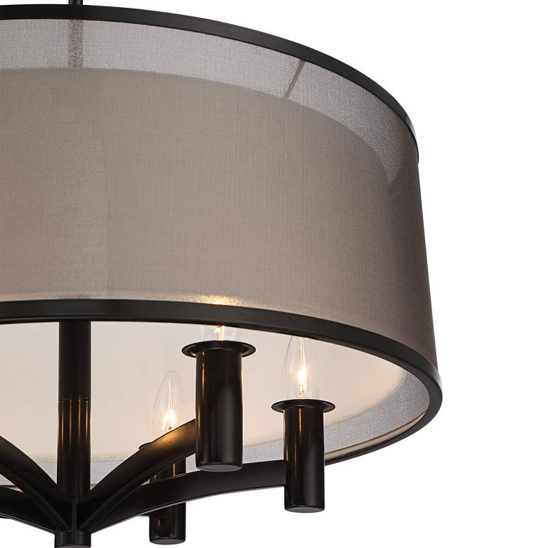 Image 4 Possini Euro Caliari 22 inch Wide Black 6-Light Double Shade Pendant more views