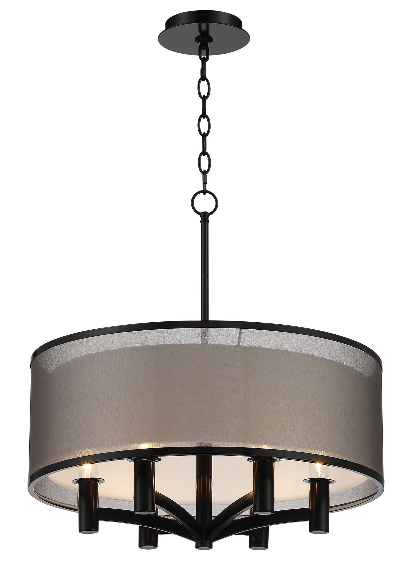 Possini Euro Caliari 22" Wide Black 6-Light Double Shade Pendant