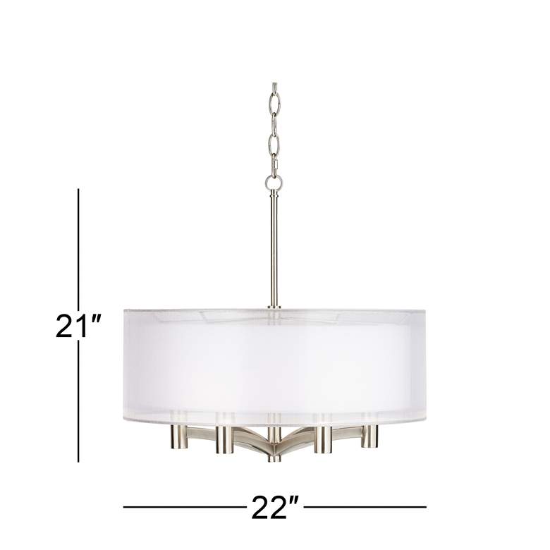 Image 7 Possini Euro Caliari 22 inch Wide Brushed Nickel 6-Light Pendant more views