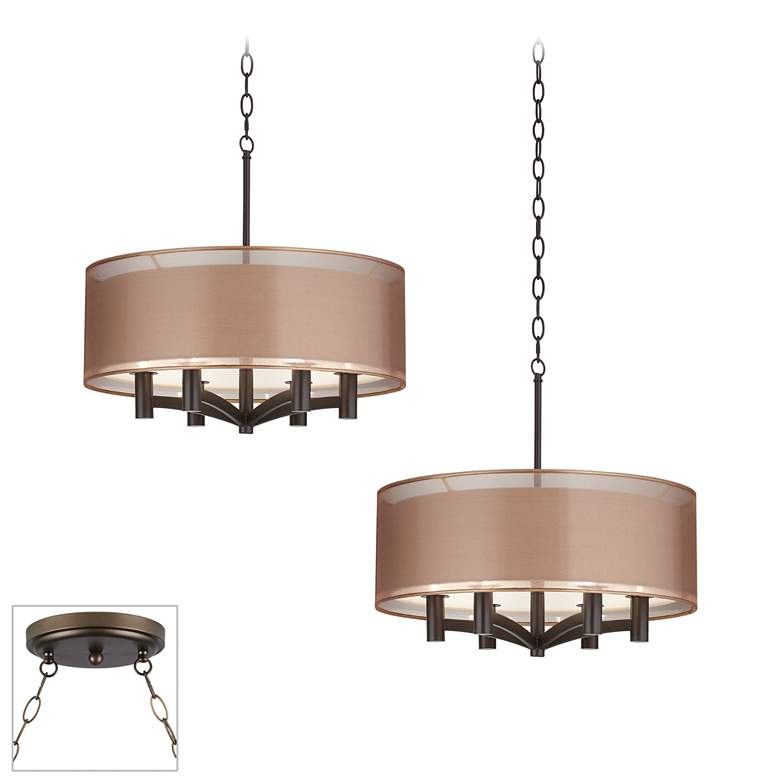 Image 1 Possini Euro Caliari Bronze 2-Light Swag Chandelier