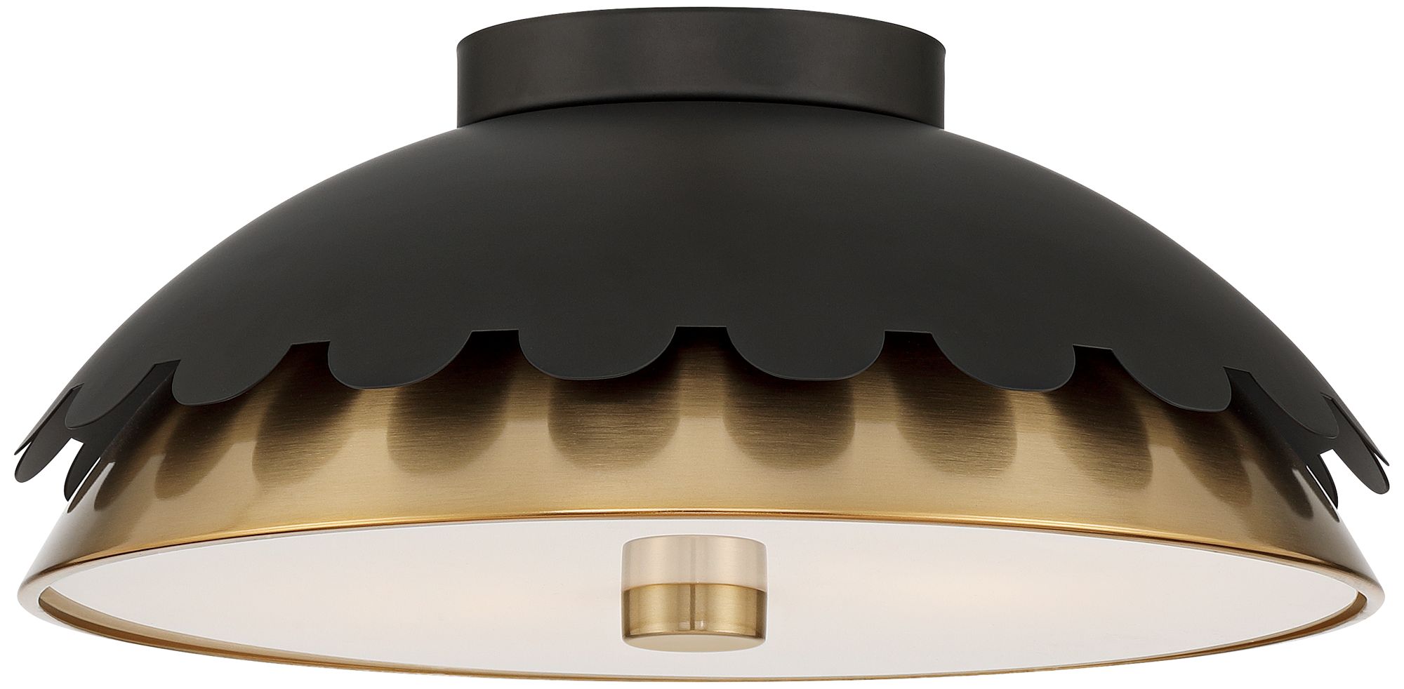 Image 5 Possini Euro Calla 14" Wide Matte Black and Gold 2-Light Ceiling Light more views