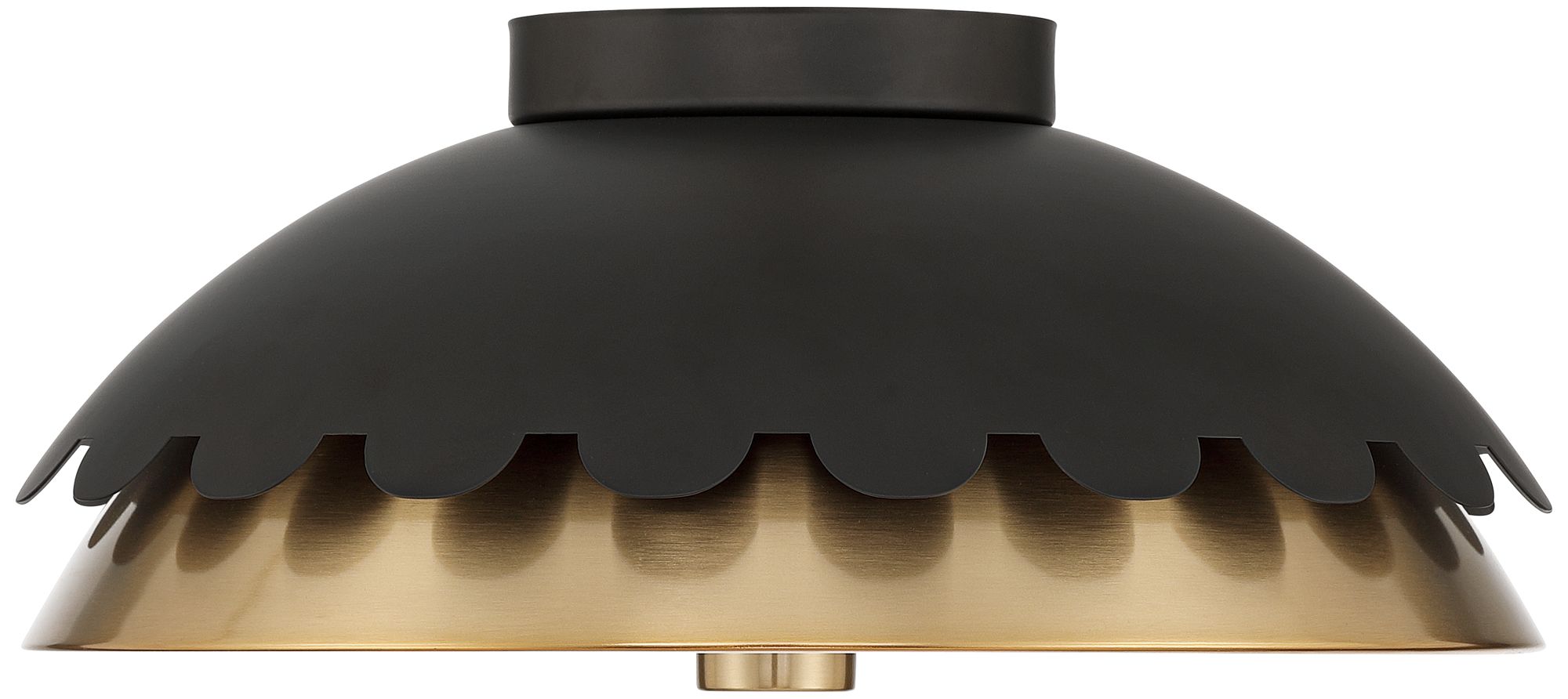 Image 6 Possini Euro Calla 14" Wide Matte Black and Gold 2-Light Ceiling Light more views