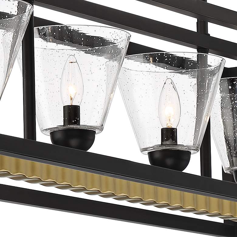 Image 4 Possini Euro Callan 38" Wide Bronze 4-Light Rectangular Island Pendant more views
