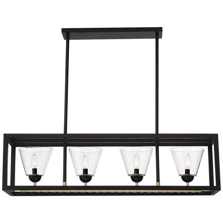 Image 6 Possini Euro Callan 38" Wide Bronze 4-Light Rectangular Island Pendant more views