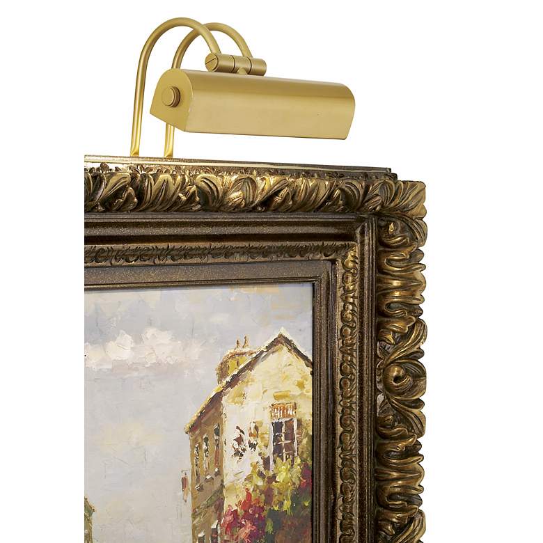 Image 1 Possini Euro Calliope 9" Wide Light Gold Plug-In Picture Light