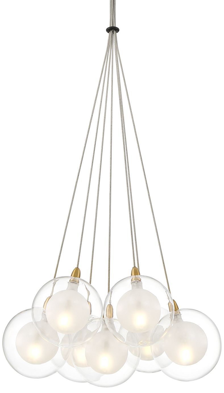 Possini Euro Calrissen 12" Wide Gold and Glass 7-Light Globe Pendant