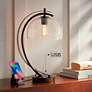 Possini Euro Calvin 22 1/2" Glass Dome USB Table Lamp with LED Bulb in scene