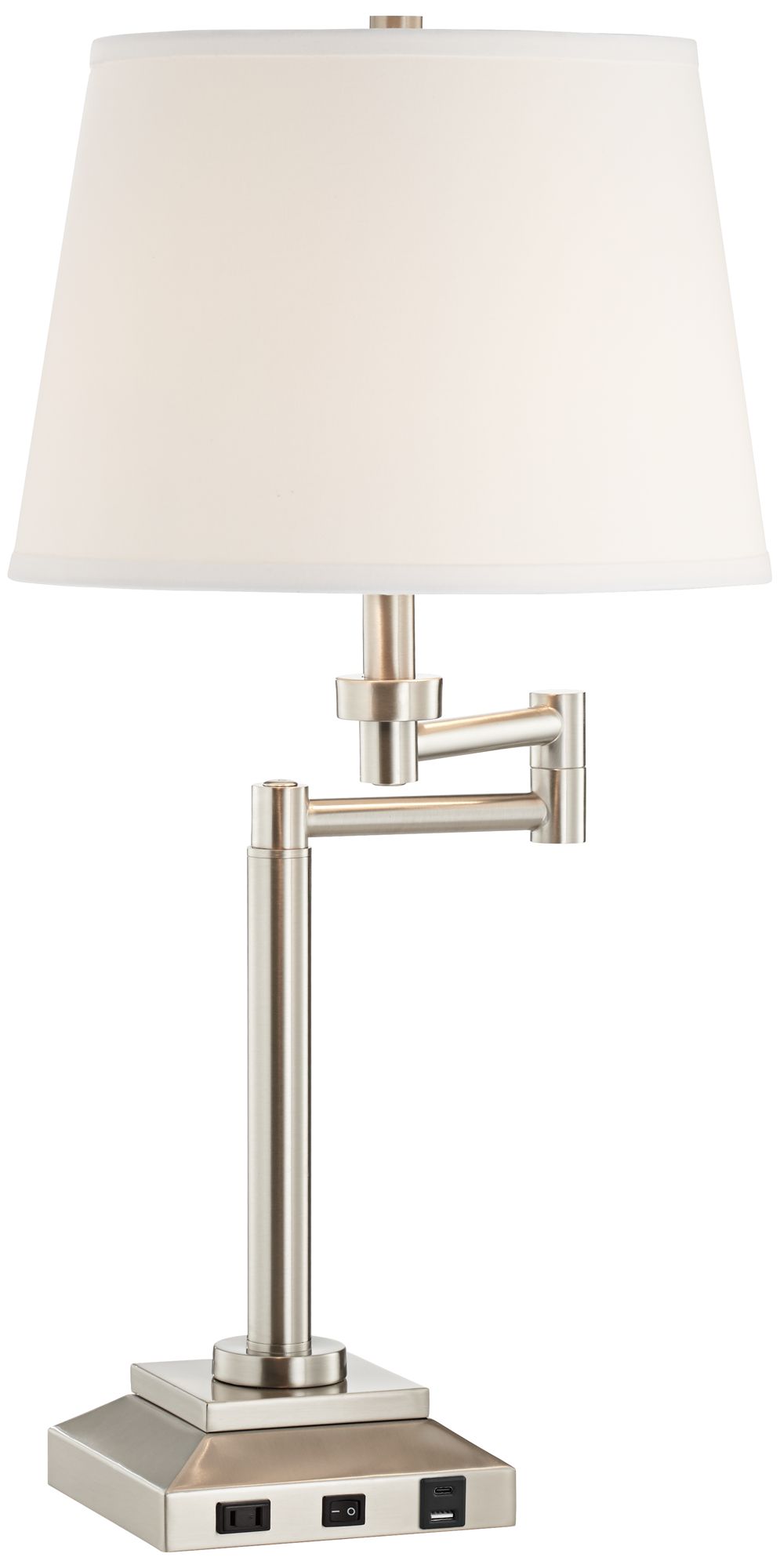 Image 2 Possini Euro Camber 28" Workstation Swing Arm Outlet and USB Desk Lamp