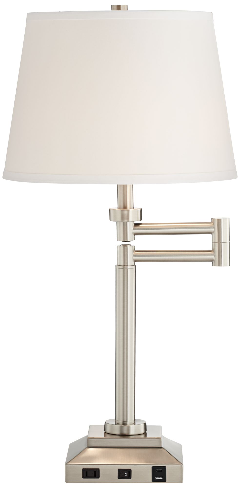 Possini Euro Camber 28" Workstation Swing Arm Outlet and USB Desk Lamp