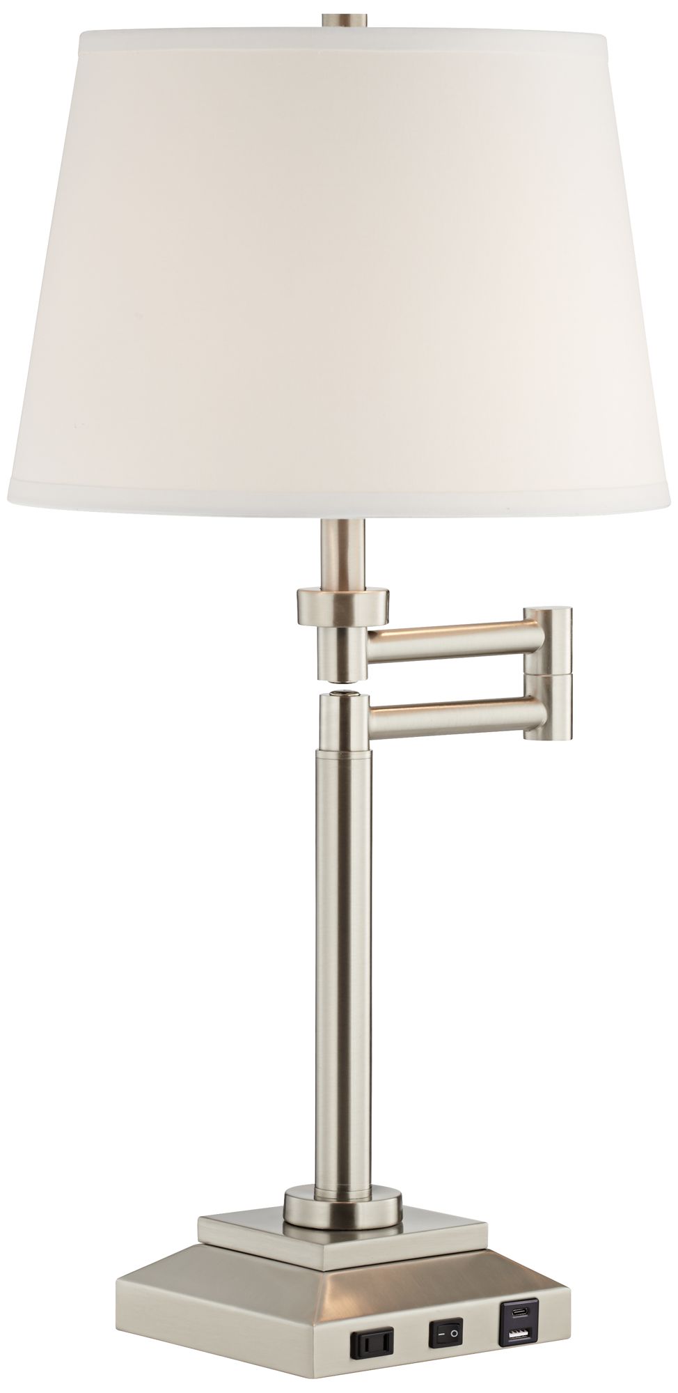 Possini Euro Camber 28" Workstation Swing Arm Outlet and USB Desk Lamp