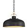 Possini Euro Camden 15 3/4" Wide Black and Warm Brass Ceiling Pendant