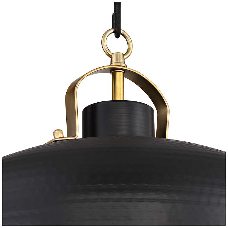 Possini Euro Camden 15 3/4&quot; Wide Black and Warm Brass Ceiling Pendant more views