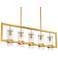 Possini Euro Camden 42" Antique Brass 5-Light Linear Island Pendant