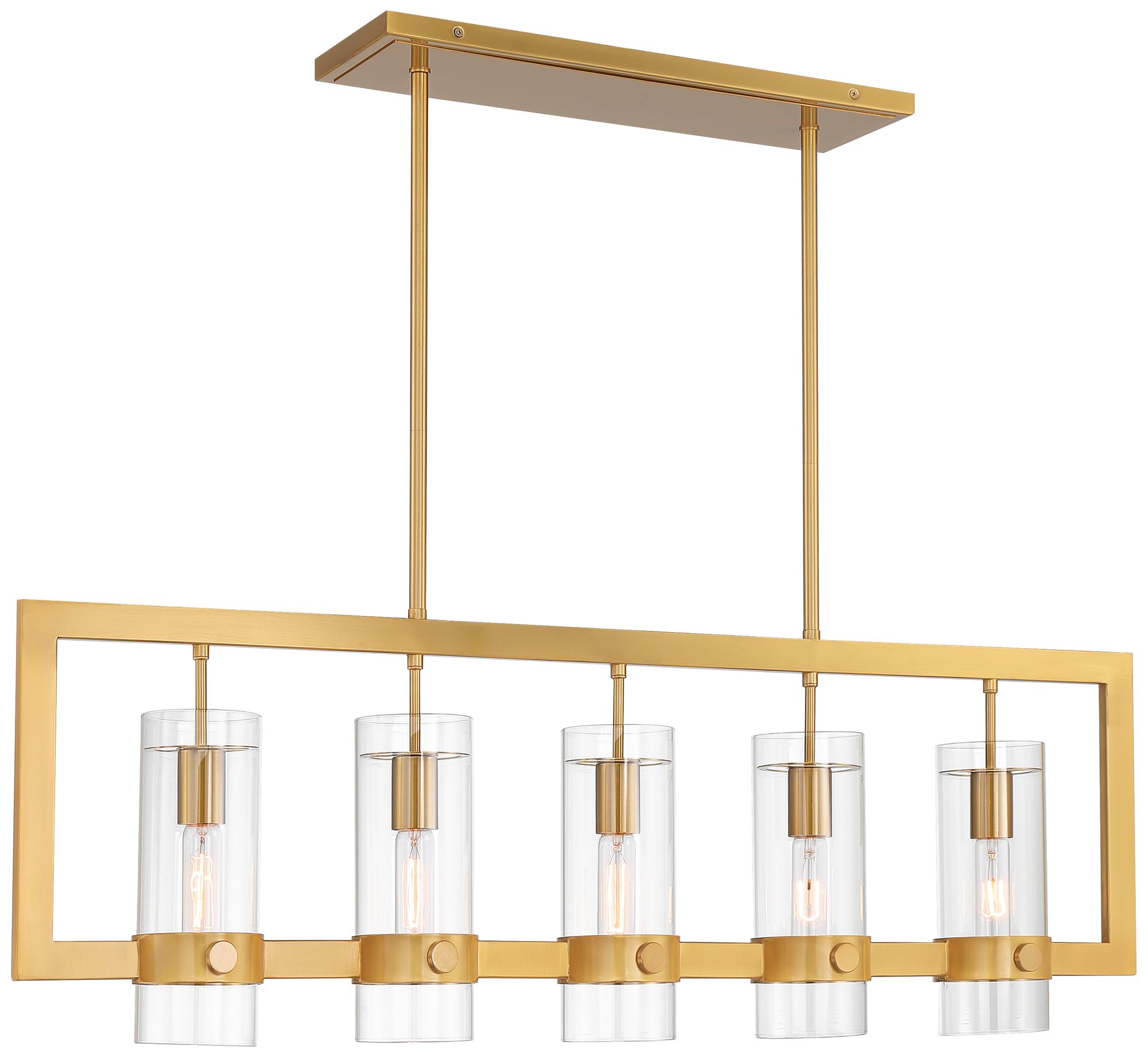 Watch A Video About the Camden Antique Brass 5 Light Island Pendant