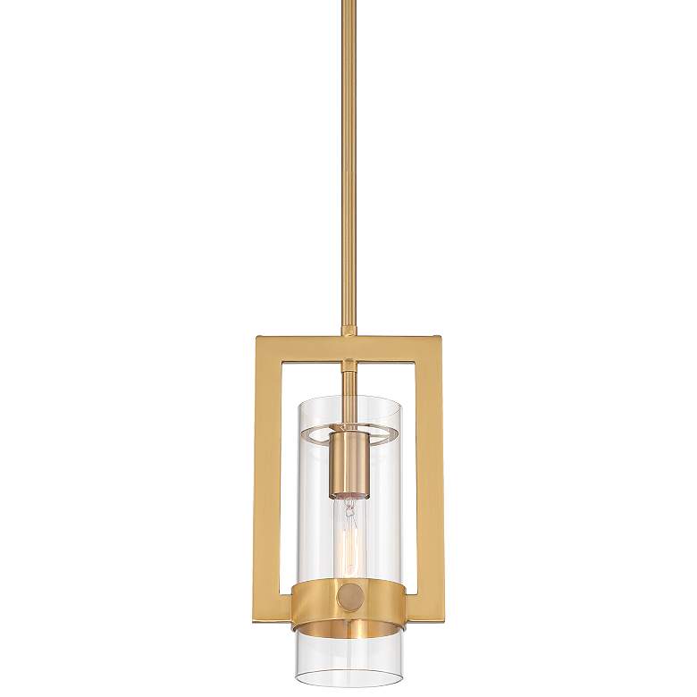 Image 2 Possini Euro Camden 7 inch Wide Antique Brass Mini Pendant Light