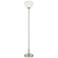 Possini Euro Camden Brushed Nickel and White Glass Modern Torchiere Lamp