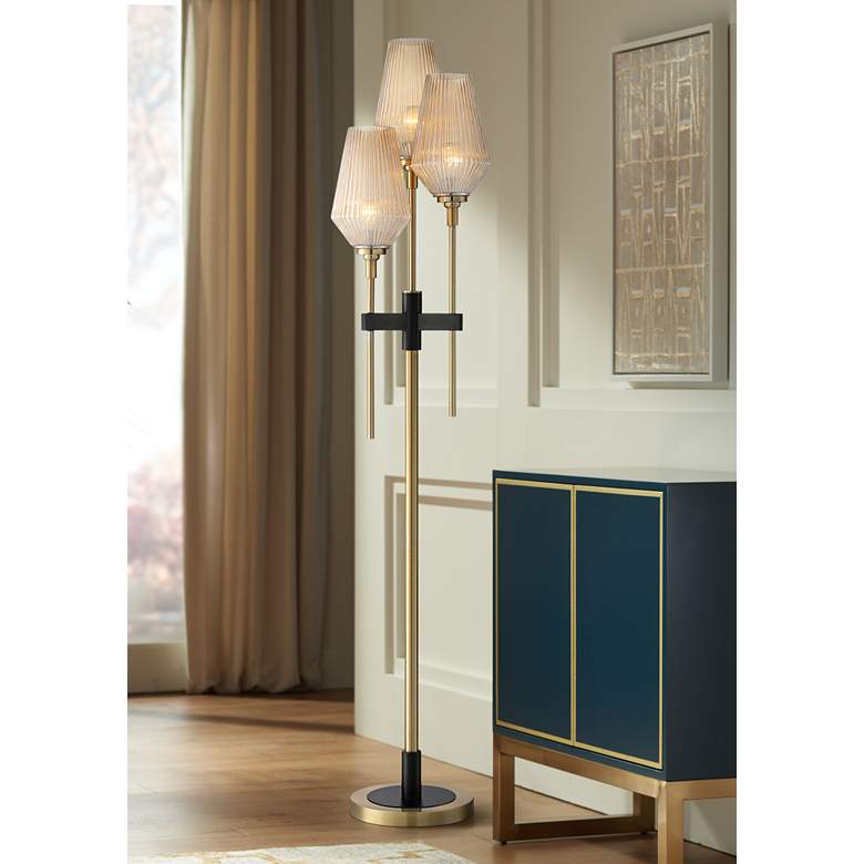 Image 1 Possini Euro Camelot 3-Light Modern Luxe Tree Floor Lamp