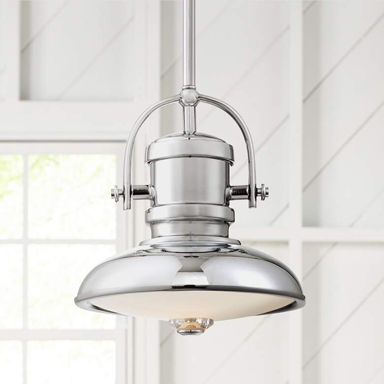 Image 1 Possini Euro Camerino 8" Wide Chrome LED Mini Pendant