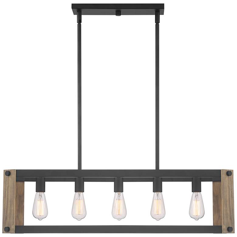 Image 6 Possini Euro Cameron 36 1/4" Wide Black 5-Light Island Pendant Light more views