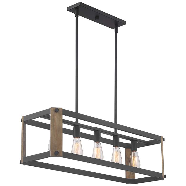 Image 7 Possini Euro Cameron 36 1/4" Wide Black 5-Light Island Pendant Light more views
