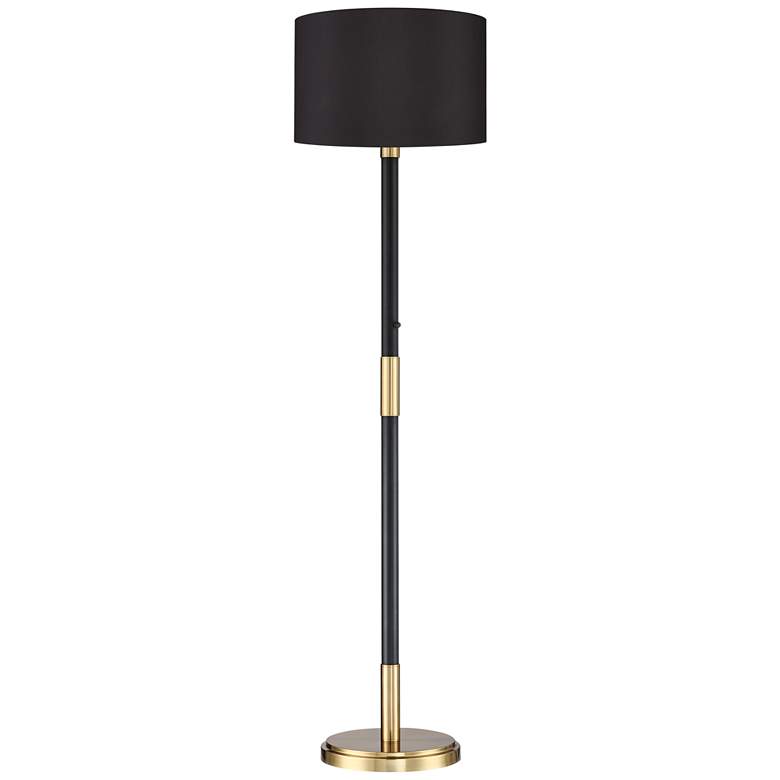 Image 2 Possini Euro Cameron 72.25 inch High Black Shade Light Blaster Floor Lamp