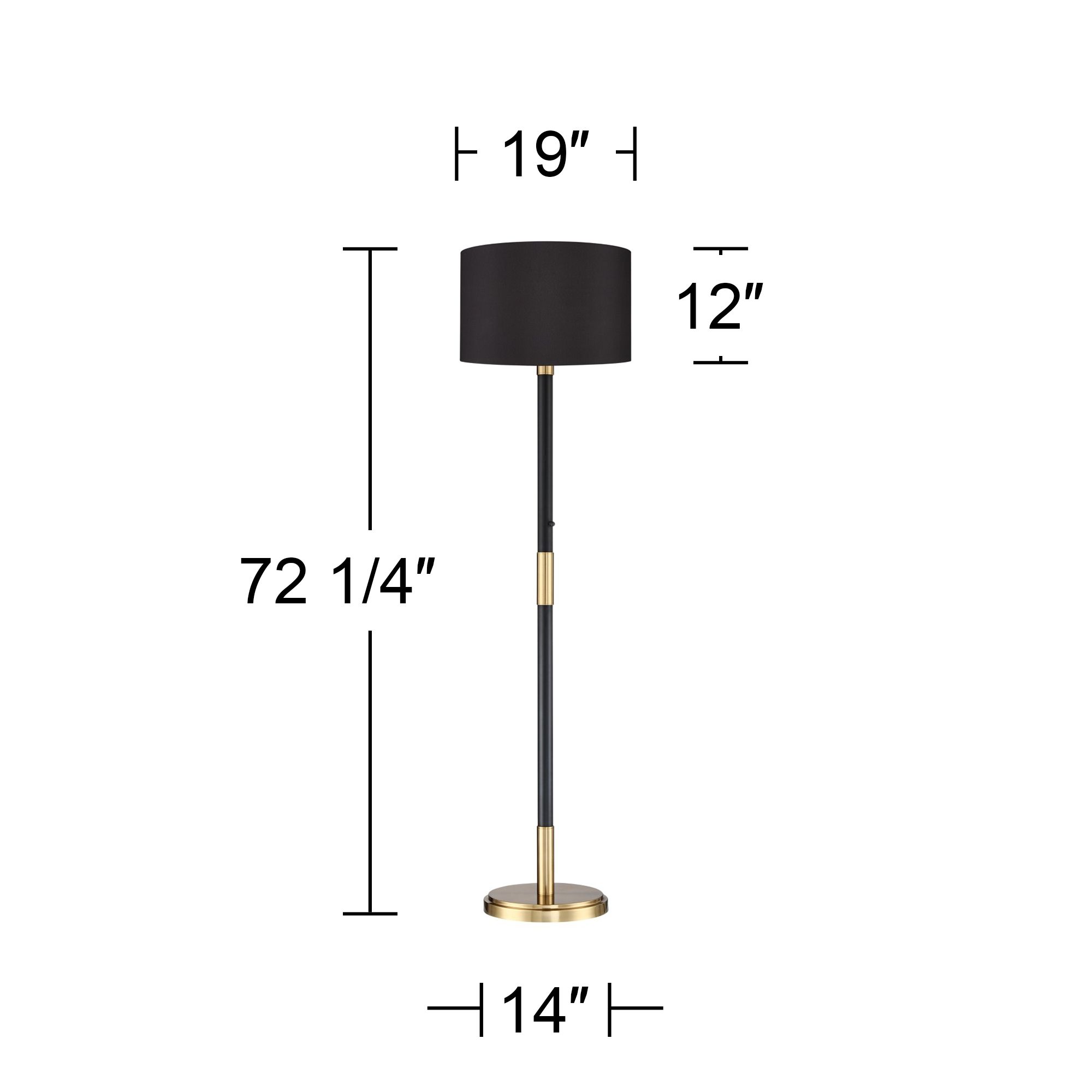 Possini Euro Cameron 72.25" High Black Shade Light Blaster Floor Lamp