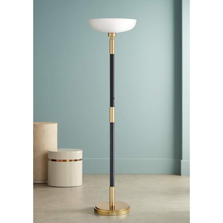 Image 1 Possini Euro Cameron 72 1/4 inch Modern Light Blaster Torchiere Floor Lamp