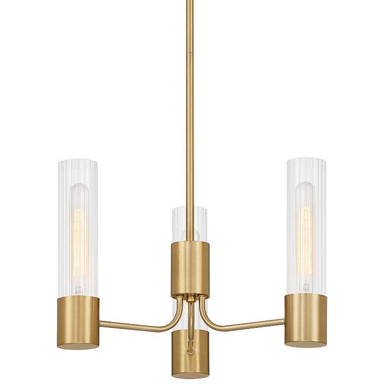 Image 2 Possini Euro Camila 15" Wide Warm Brass 3-Light Chandelier