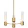 Possini Euro Camila 15" Wide Warm Brass 3-Light Chandelier