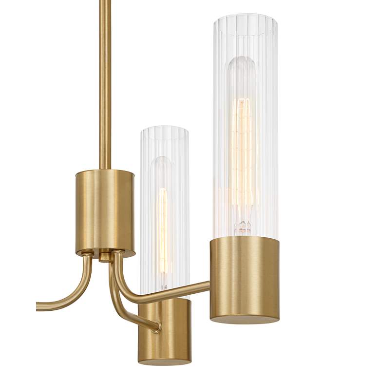 Image 3 Possini Euro Camila 15" Wide Warm Brass 3-Light Chandelier more views