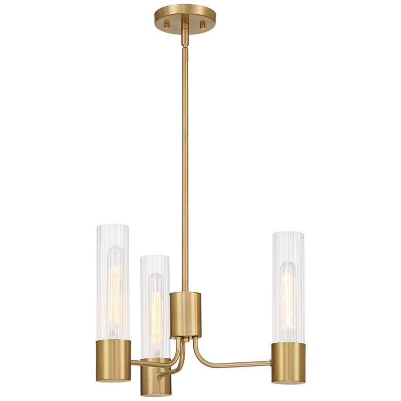Image 6 Possini Euro Camila 15" Wide Warm Brass 3-Light Chandelier more views