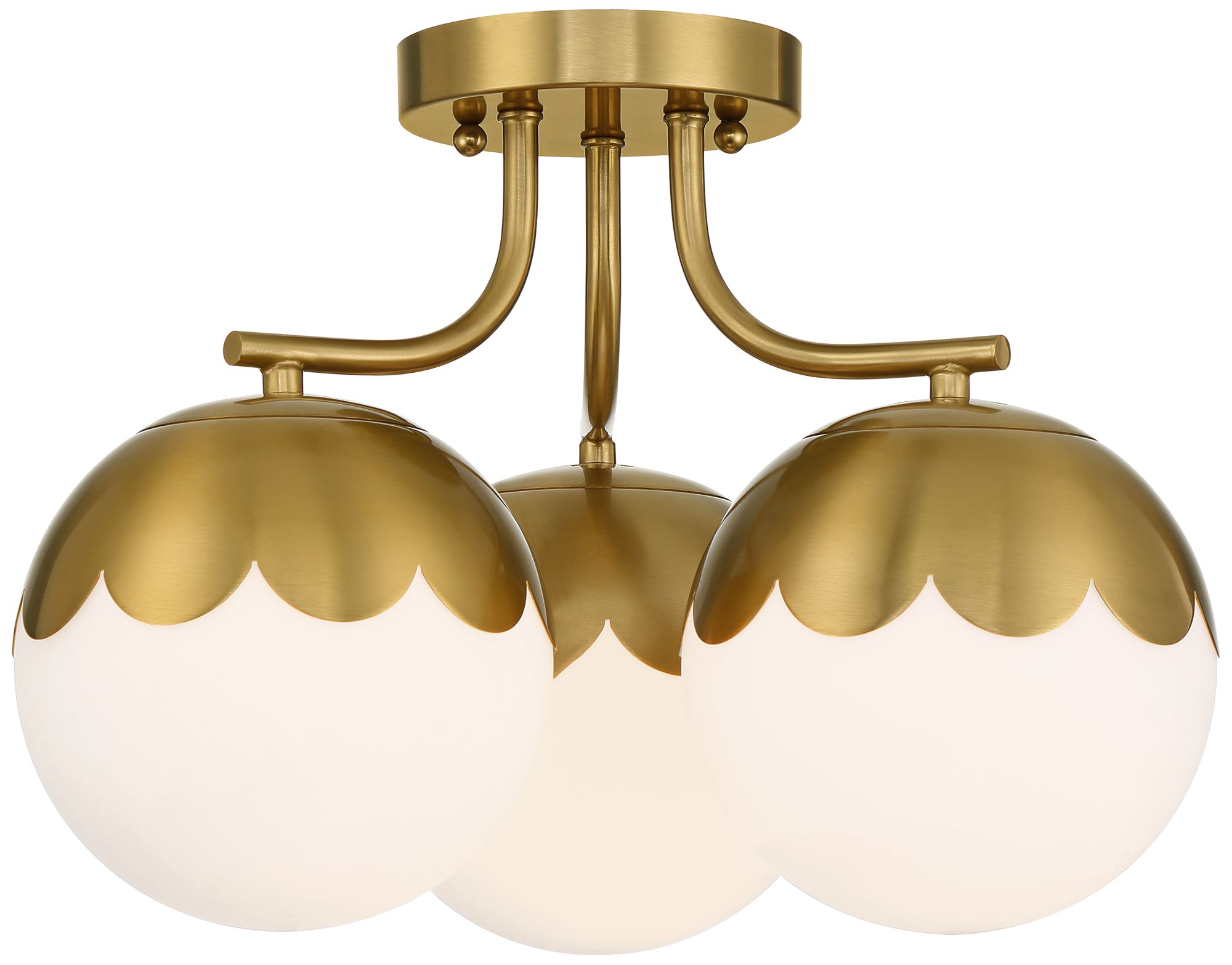 Image 3 Possini Euro Camila 16" Wide Antique Brass 3-Light Ceiling Light