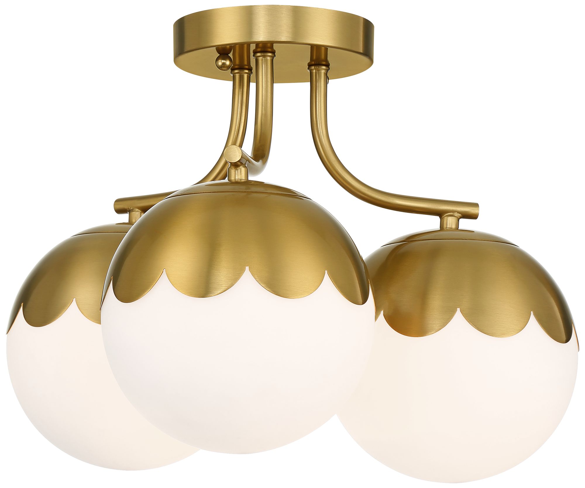 Watch A Video About the 360 Lighting Camila Antique Brass 3 Light Ceiling Light