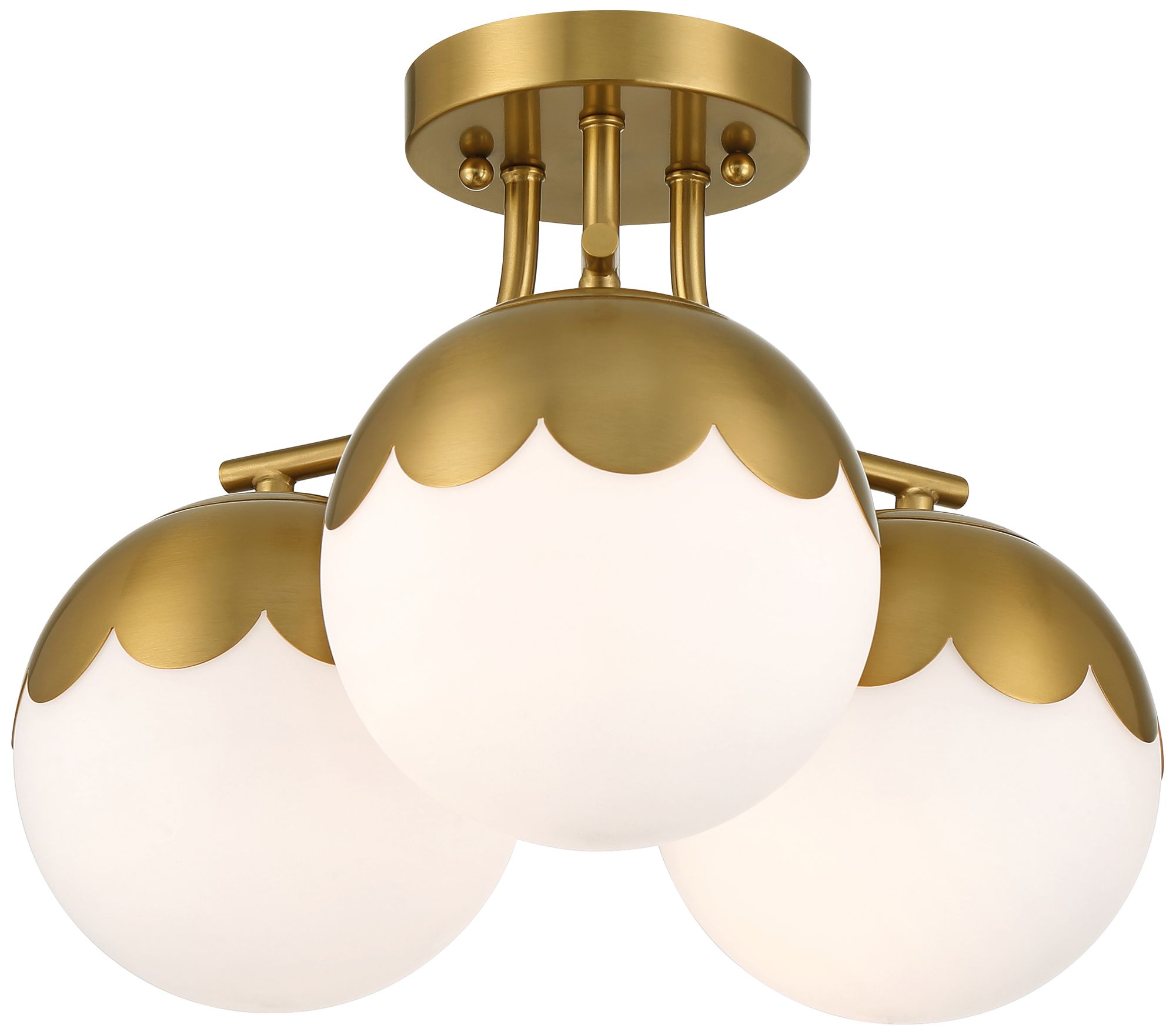 Watch A Video About the 360 Lighting Camila Antique Brass 3 Light Ceiling Light